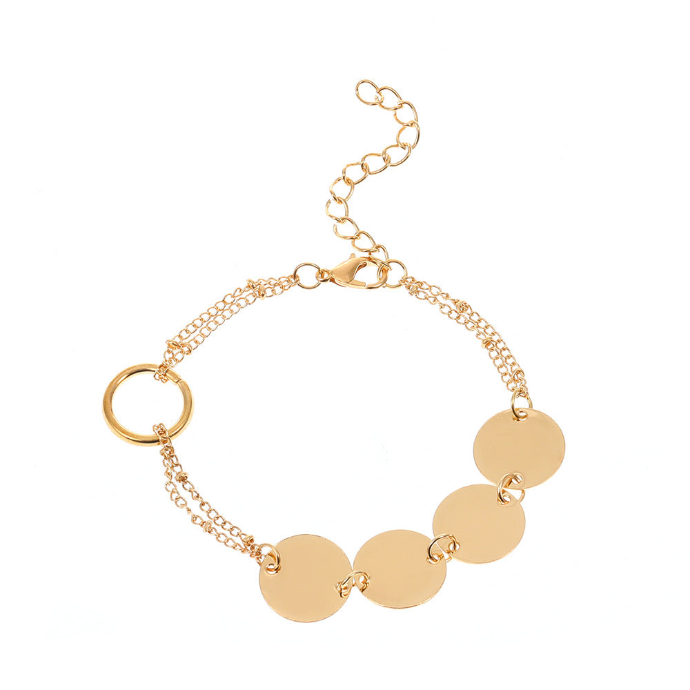 Wholesale Retro metal short disc clavicle chain